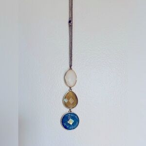 Preloved LOFT Blue and Gold Pendant Necklace